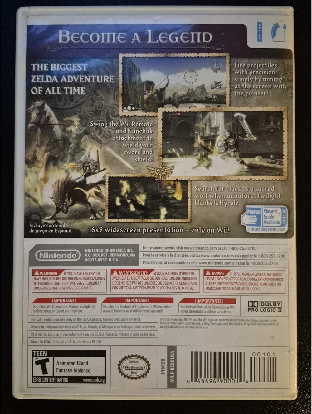 Legend of Zelda Twilight Princess Nintendo Wii Game NO Manual